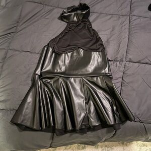 Black Faux Leather babydoll